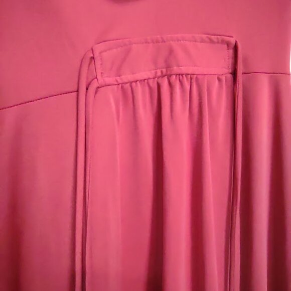 JODY T OF CALIFORNIA VINTAGE 70S RED DRESS DOUBLE TIE COWL, BACK ZIPPER SIZE  9 - Picture 2 of 11